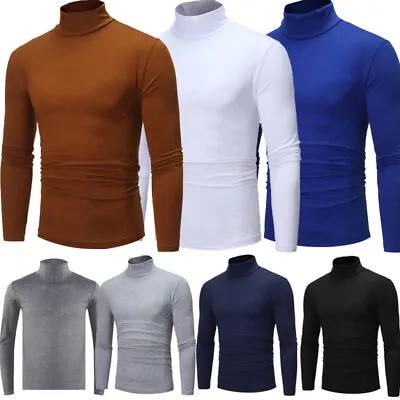 $14.72 • Buy Mens Turtleneck Mock T-Shirt Long Sleeve Pullover Lightweight Jumper Undershirt