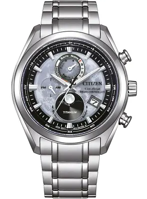 Citizen Titanium Sapphire Moonphase Radio Controlled BY1010-81H Gray Dial Watch • $649.99