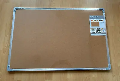 LARGE Cork Notice Board Push Pin Aluminium Frame Memo Home Office School 60x90cm • £14.99