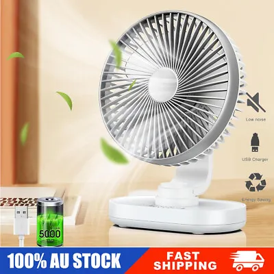 Portable Desk Fan Mini USB Rechargeable Quiet Cooler Small Table Cooling 4 Speed • $15.89