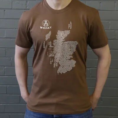 £15.99 • Buy Scottish Whisky Typography Map T-Shirt