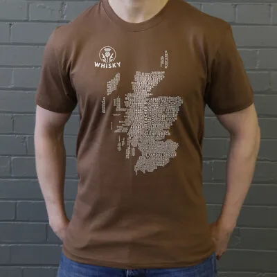 Scottish Whisky Typography Map T-Shirt • £15.99