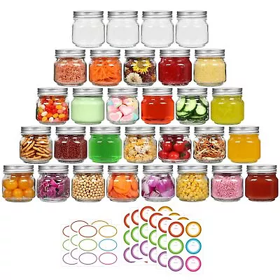 30 Pack Small Mason Jars 8 Oz With Lids Half Pint Canning Jars With 72 Free ... • $41.68