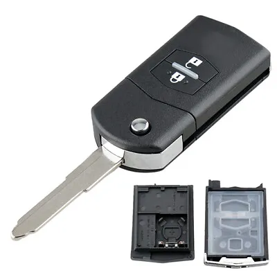 $13.99 • Buy 2 Button Remote Flip Key Shell Case Mazda 3 5 6 RX7 RX8 BT50 Car Key Case Fob