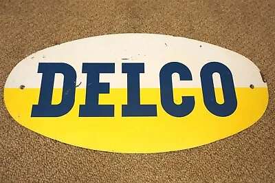 $249.99 • Buy Original 50's Delco 15.75x8 Sign Gas Service Station Dealership Dealer AC GM OK