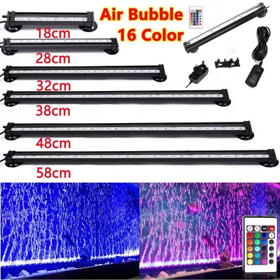 £14.59 • Buy 18-58cm Aquarium Fish Tank Lights Air Bubble RGB LED Submersible Strip Light UK