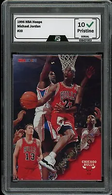1996 NBA Hoops #20 Michael Jordan GRADED 10 GEM MINT HOF Chicago Bulls • $20