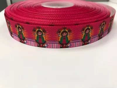 Virgencita Plis Virgen Mary Catholic Grosgrain Ribbon 5 Yards Hair Bows Crafts • $4.99