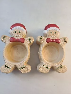 $12 • Buy Yankee Candle GINGERBREAD MAN TEA LIGHT CANDLE HOLDER CHRISTMAS Set Of 2