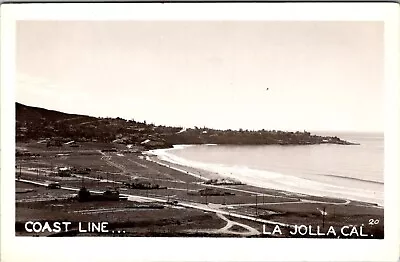 La Jolla California Surf Coastline Real Photo Antique Postcard RPPC JA18 • $19.99