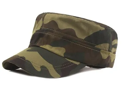 MESH Plain Trucker Flat Top Cap / Cadet Hat Or CAMOUFLAGE Cap SAME DAY POST • £3