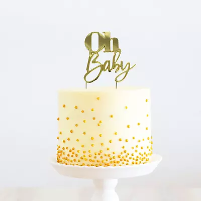 Gold Plated Cake Topper - Oh Baby • $13.99