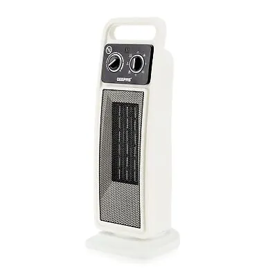 Ceramic Tower Fan Heater With Oscillation Built-in Thermostat & 2 Heat Settings • £29.99