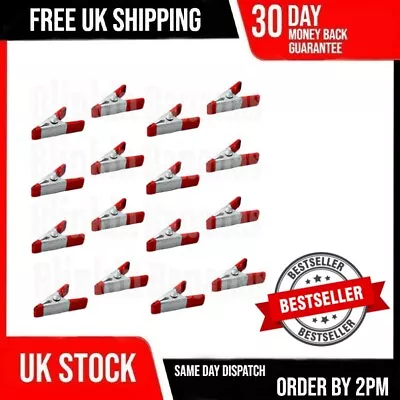 16 Mini Clips Red Small Metal Spring Clamp Grip Tarp Set Craft Model Making Hold • £4.29