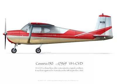 Cessna 150 VH-CYD 1974 - A3+ Profile Print • $42