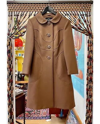 £320 • Buy Vintage Louis Feraud Coat And Dress Set 1960s Brown Size 8/10