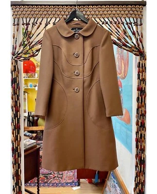 £320 • Buy Vintage Louis Feraud Coat And Dress Set 1960s Brown Size 8/10
