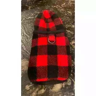 NEW  I See Spot Buffalo Black And Red Plaid Flannel XXS Pet Dog Cat Fleece Coat • $15