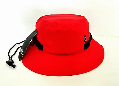 Oakley AE Bucket Hat Team Red Adjustable Drawcord One Size NWT Beach Everyday • $36