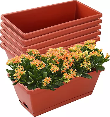 Window Box Planter 7 Pack Plastic Vegetable Flower Planters Boxes 17 Inches Rec • $29.07