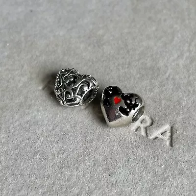 Pandora S925 ALE - Disney Mickey & Minnie Mouse & Lace Heart Moments Charms • £22.50