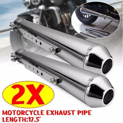 2pcs Universal Motorcycle Exhaust Pipe Muffler Silencer Fits For Suzuki Harley • $108.99