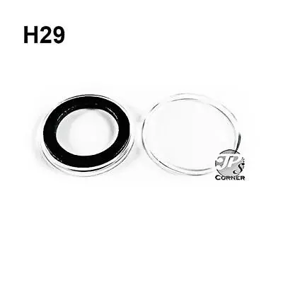 AirTite H29mm (1.142 ) Coin Holder Capsules With Black Rings Quantity Of 5 • $9.95