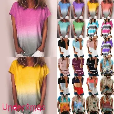 £4.39 • Buy Women Casual Printed Loose Fit Tee T-Shirt Ladies Summer Short Sleeve Tunic Tops