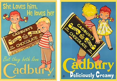 VINTAGE Cadbury CHOCOLATE POSTER Old Advertising ART Print Easter Gift A3 A4  • £5.99