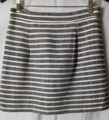 J. Crew Mini Skirt Woman Size 2 Black & Ivory Tweed Like Style F7478 Fully Lined • $13