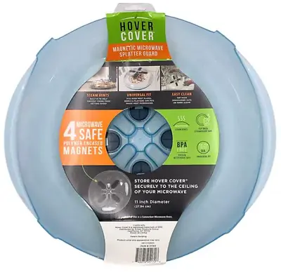 1 Hover Cover Magnetic Microwave Splatter Guard 11  Diameter Plastic Light Blue • $12.95