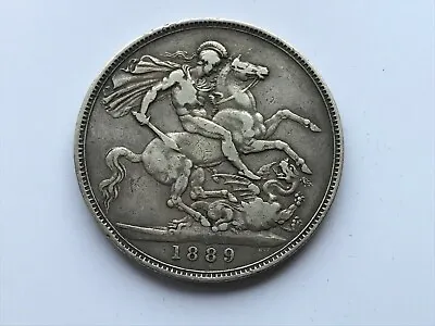 Simply Coins~ 1889 SILVER QUEEN VICTORIA CROWN KM# 765 Sp# 3921 • $69.17