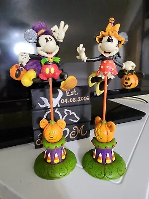  Disney Resort Mickey Minnie Mouse Halloween Pumpkin Resin Figure Stand (NOSE) • $40