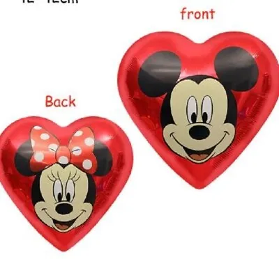 Balloon 18  Mickey Minnie Mouse Mylar Heart Shape Birthday Party Supplies Gifts • $3.95