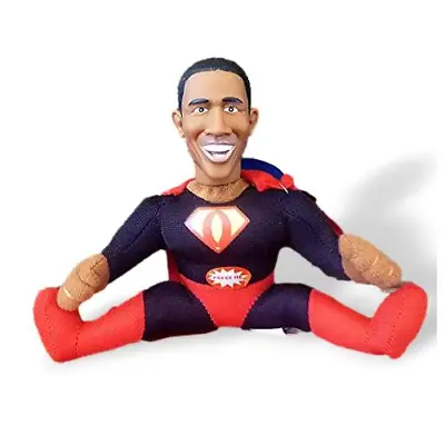 Barack Obama Super President 5  Plush Keychain Action Figure Says  Yes We Can  • $15.98
