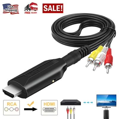 $11.29 • Buy RCA To HDMI Converter1080P CVBS Composite AV To HDMI Video Audio Cable Adapter