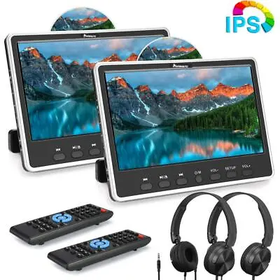 2 X 12  Screen Car Headrest DVD Player Monitor TV For Kids HDMI USB SD+Headsets • $224.27