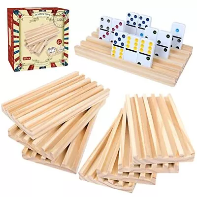 Set Of 8 Wooden Domino Trays Domino Tiles Racks For Mexican Train Home Party • $32.42