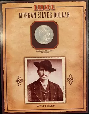 1881 S BU/UNC Morgan Silver Dollar - PCS LEGENDS OF THE WEST  Wyatt Earp  • $89.95