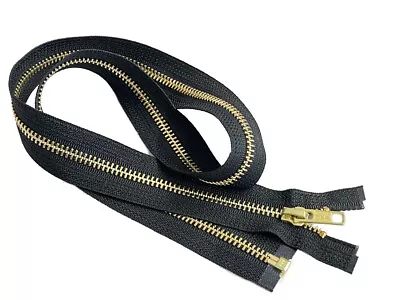 10 Inch Metal Zipper YKK #5 Golden Brass Medium Weight  Separating Made In USA • $3.09