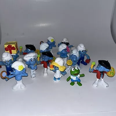 Vintage SMURFS Figures Lot Of 14 McDonald's Happy Meal Toy 2011 2013 Peyo 3” PVC • $12