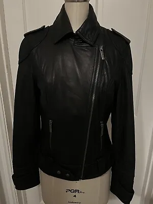 Michael Kors Leather Motorcycle Long Sleeve Jacket Women's Size Small Black • $79.99