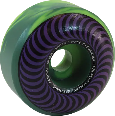 Spitfire Formula Four F4 Classics 58mm 99a Green / Lime Swirl Skateboard Wheels • $48