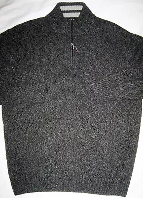 ICELAND ® Made In Italy - Wool - Zip - Dark Heather Gray - L Large Sweater - New • $39.96