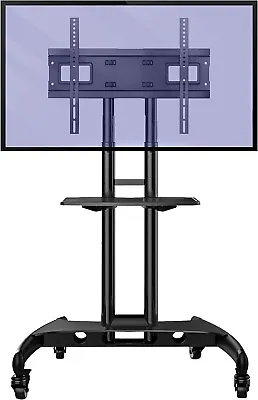 Invision GT1200 Mobile TV Stand On Wheels 32-75 Inch TVs Laptop Tray Not Inc. • £26.99