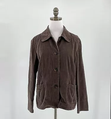 J Jill Women's Brown Velvet Button Jacket Blazer Sz M • $29.75