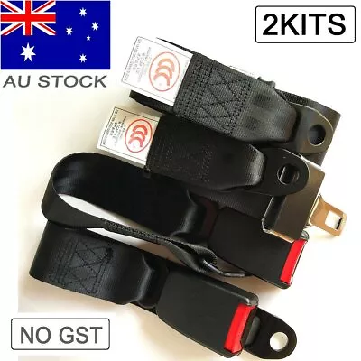 2 Point Universal Retractable Seat Belt Lap Sash Strap Buckle Kit For Mazda Cars • $35.48