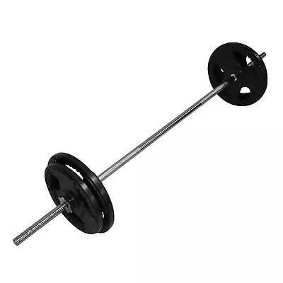 40kg Ez Grip Cast Iron Barbell Weight Set - 150cm Bar + 35kg Iron Weight Plates • $157.70