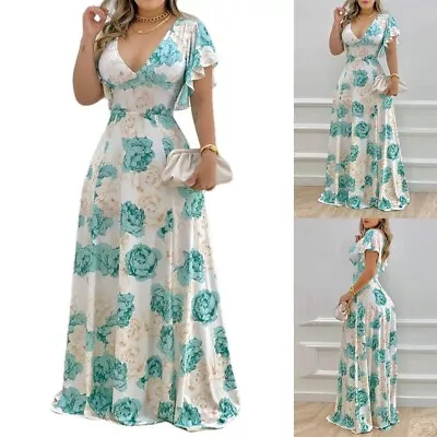 Comfy Fashion Womens Dress Daily Elegant High Waist Maxi Dress Plus Size • $49.91