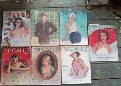 VTG McCalls Magazine Lot Of 7  1933 & 1934 Mid-century  Fashion Homemaking Ads • $50